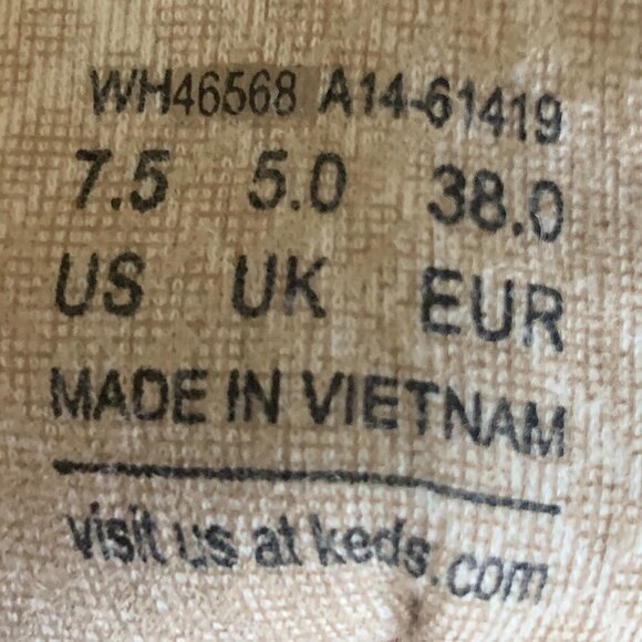 Keds Leather Lace-Up Oxford Sneaker Contrast Stripe 7.5 Stone/Taupe Beige 144T - Picture 9 of 9